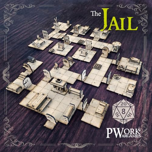 PWORK WARGAMES The Jail - 3D tactical maps RPG fantasy Dungeon tiles - Mapas tácticos 3D modulares de MDF 3 mm