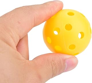 Alvinlite Practice Golf Balls Limited Flight Golf Balls Hollow Plastic Golf Training Balls Colored Airflow Golf Balls for Swing Practice Driving Range Home Use Indoor 50 Pack Yellow Type practice
