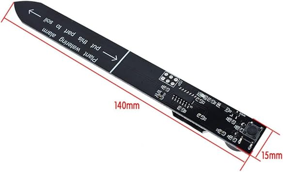Capacitive humidity sensor module for soil moisture detection with plant watering alarm to support home and garden plant maintenance
