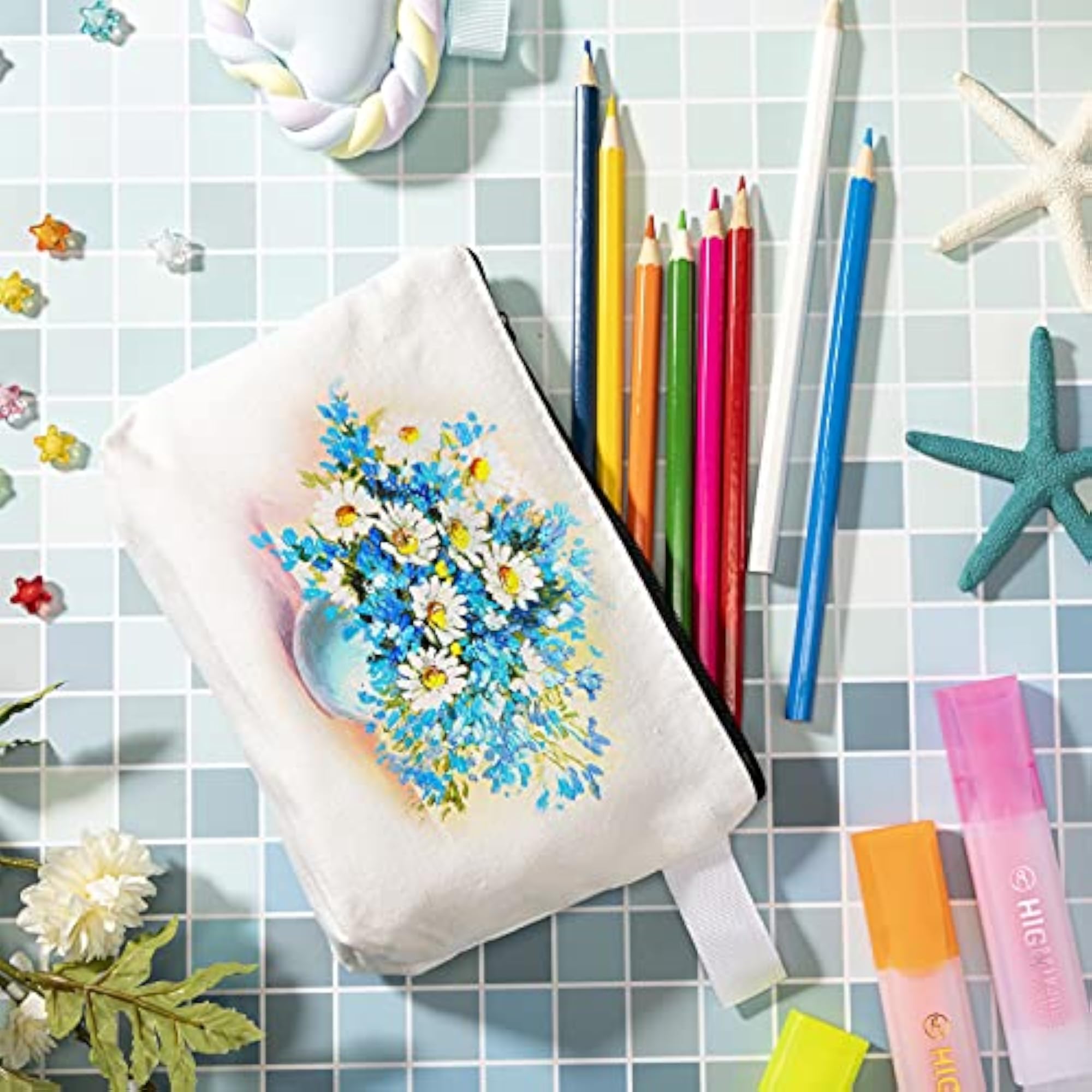 Blank Canvas Pencil Pouch Bag, Multipurpose Organizer Case