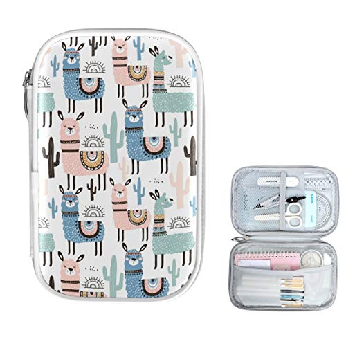 Image of Animal Llama Pencil Bag Case Zipper Pencil Holder Organizer Stationary Pen Bag Cosmetic Makeup Bag Pouch Purse for School Office Supplies