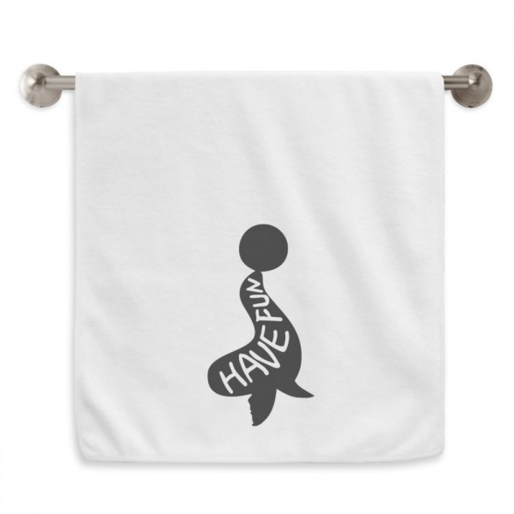 Serviette débarbouillette ultra moelleuse et absorbante phoque noir pour visage et mains