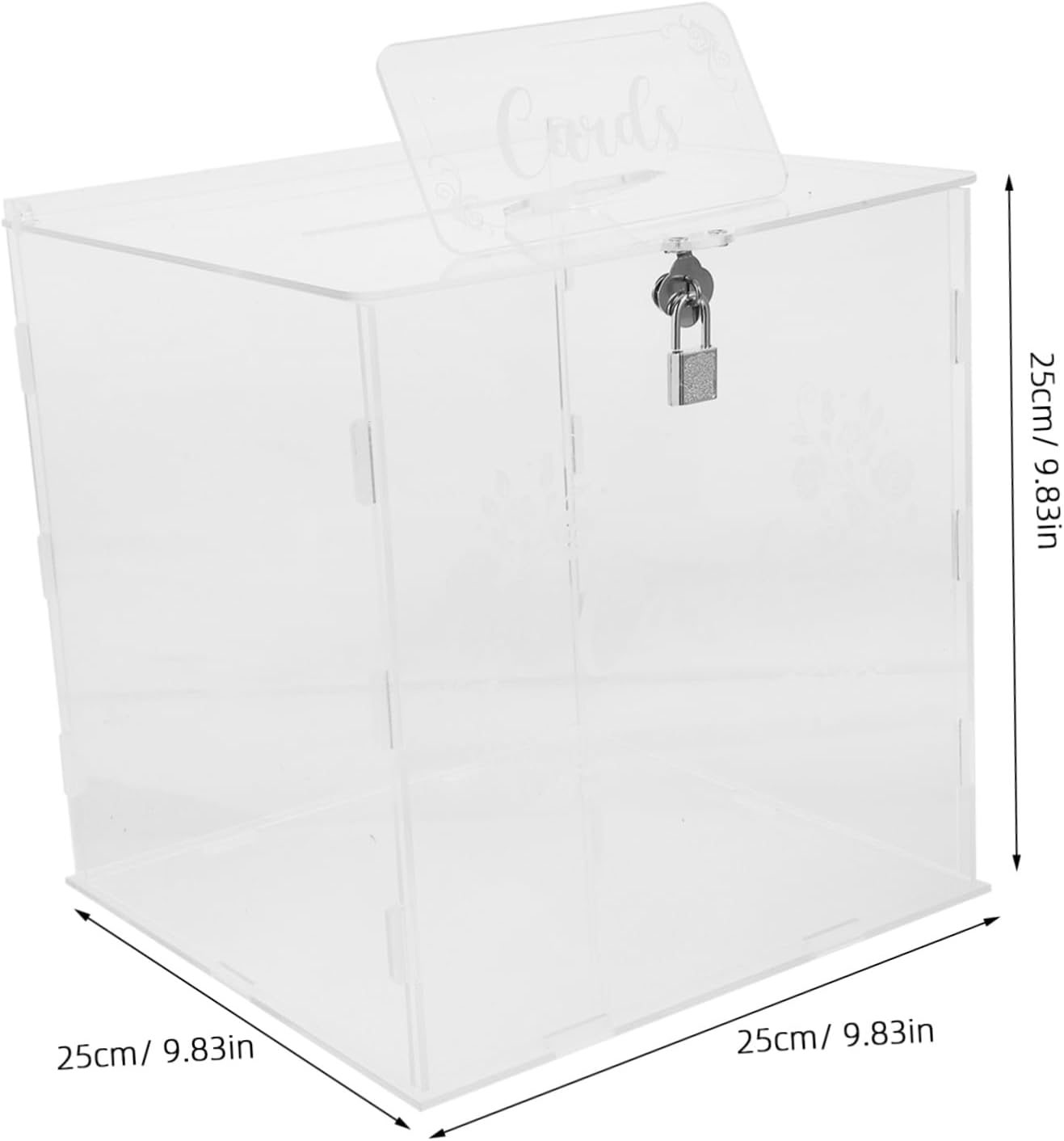 Cabilock Wedding Card Collection Box with Lock Elegant Shower Card Holder for Parties Keepsake Storage for Wedding Receptions and Celebrations Transparent Design