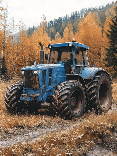Kit peinture diamant tracteur adultes bricolage complet décoration murale 30x40