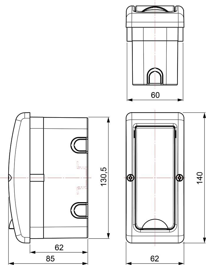 Arelos 8692 Caja de Distribución, Blanco