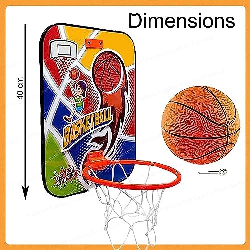 FunBlast Basketball - Wall Mount Adjustable Basket Ball Kit for Kids, Basketball Hoop for Boys & Girls, Indoor and Outdoor Games - Image 2