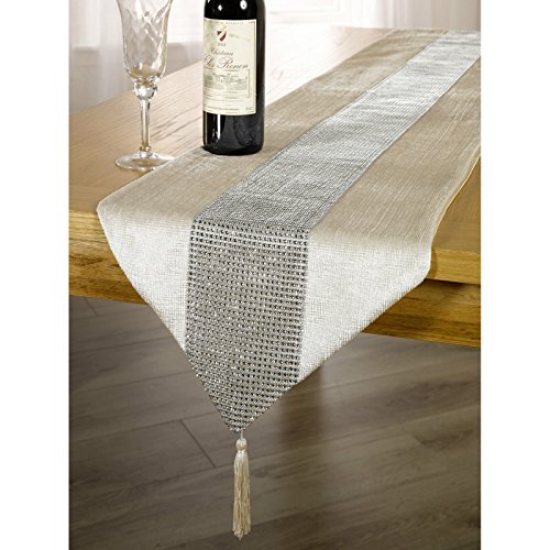 Emma Barclay Tasseled Runner Eclat Tasseled Runner 13 x 72 inches White, 13x72 (33x183cm) - Image 2