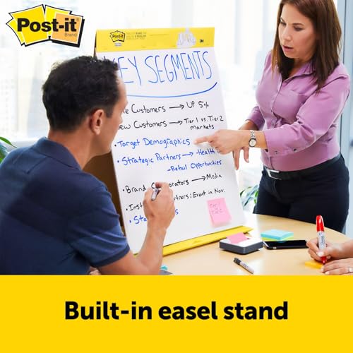 Post-it Super Sticky Portable Tabletop Easel Pad w/Dry Erase Panel, Great for Virtual Teachers and Students, 20x23 Inches, 20 Sheets/Pad, 2 Pads, Built-in Stand (563DE VAD 2PK), White - Thumbnail 3