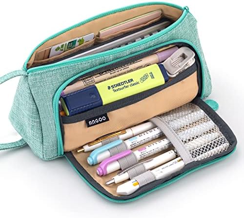 EASTHILL Big Capacity Pencil Case Large Pencil Pen Pouch Bag High Storage Case Middle School College Office Organizer for Student Teens Girls Adults (Green)