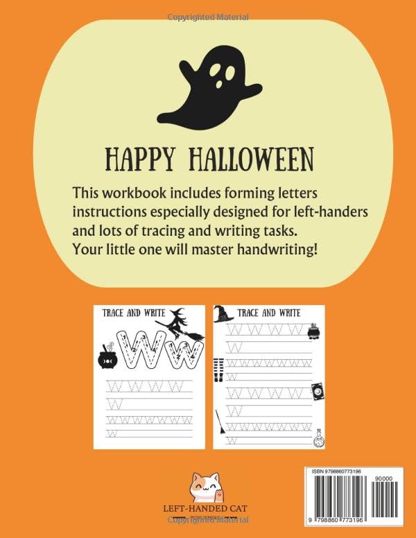 Left Handed Writing Practice Workbook - Halloween Edition: Handwriting practice for left handed kids - Image 2
