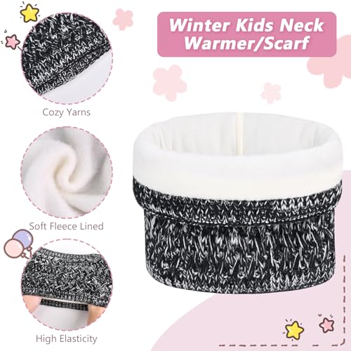Image of Kids Winter Hat Gloves Scarf Set,Toddler Girls Winter Hat Kids Beanie with Pom Neck Warmer Gaiter Mittens Fleece Lined Set
