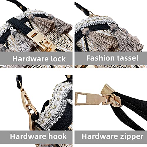 Anopo Womens Straw Shoulder Bag Embroidered Tassel Ethnic Travel Crossbody Boho Purse Summer Beach Bohemian Handbag Tote For Girls Blue #TOP3