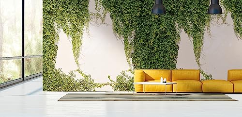 Papier peint lierre vert pour masquer un mur abîmé facilement - 7