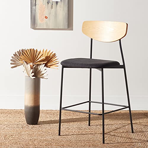 Safavieh Home Collection Ryker Oak/Black 26-Inch Counter Stool (Fully Assembled) #TOP3