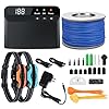 PcEoTllar Electric Fence for Dogs, Rechargeable Underground Dog Fence System, Pet Containment System, 2 Waterproof Collar Receivers, with 656Ft Underground/Aboveground Boundary Wire