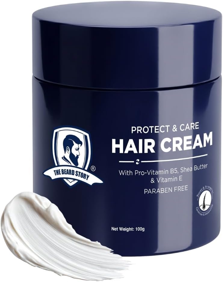 - Hair Cream for Men | Daily Use | Non-Sticky | UV Protection | Soft, Manageable Hair | Sulphate Free | Vitamin B5 & E | Matte Finish | All Hair Types | 100g