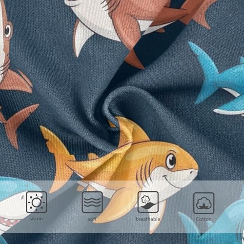 Toddler Briefs, Sharks Blue Cotton Girls Underwear, 2–8 Years3