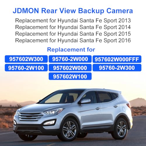 Image of JDMON Backup Camera Replacement for Hyundai Santa Fe Sport 2.0L 2.4L L4 2013 2014 2015 2016 Reverse Rear Park Assist Camera Replacement for 95760-2W000 95760-2W000-FFF 95760-2W300