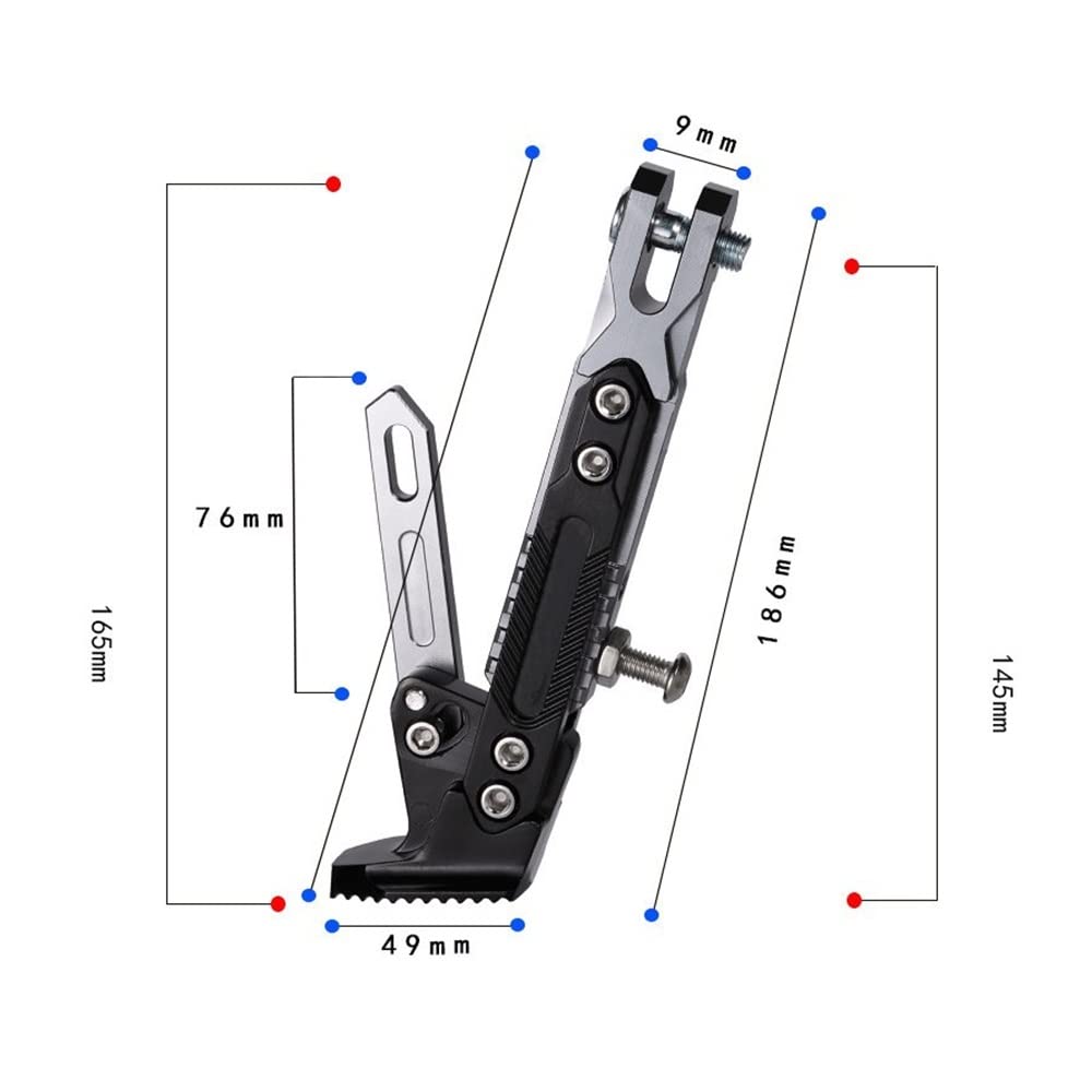 YOUME 8-Color Adjustable CNC Metal Motorcycle Foot Bracket Durable Side Stand Kick Resistant Support Motorcycles Body Systems