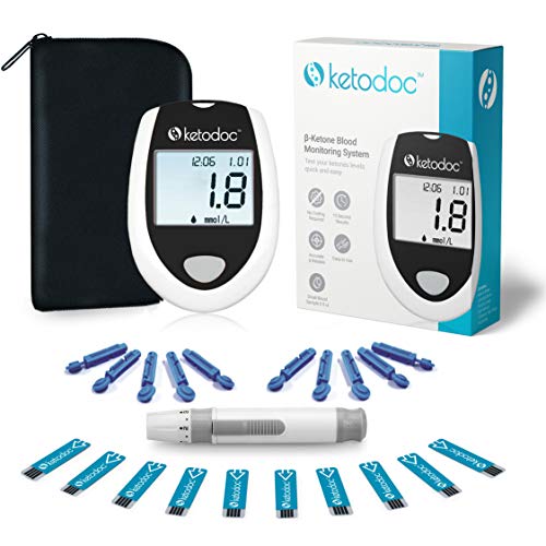 KETO-DOC Advanced Ketone Blood Meter Testing Kit - Includes 10 Ketone Test Strips