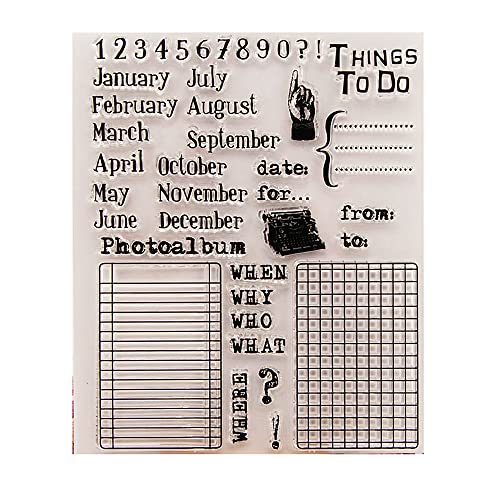 Month Date Number Clear Stamps Telephone Pattern Transparent Seal Stamps For Holiday Card Making Decoration And Diy Scrapbooking Album Diy Crafts #TOP2