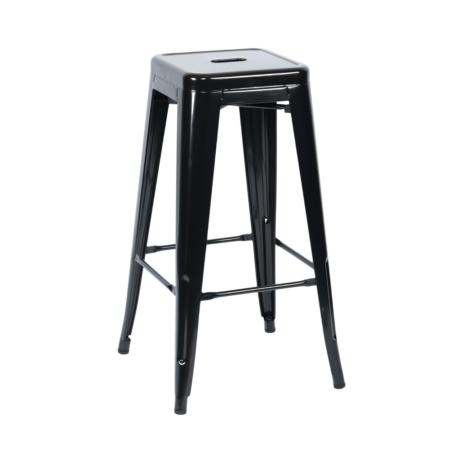 THINIA HOME Pack 4 Taburetes Medios Industriales Apilables de Acero 43x43x76cm