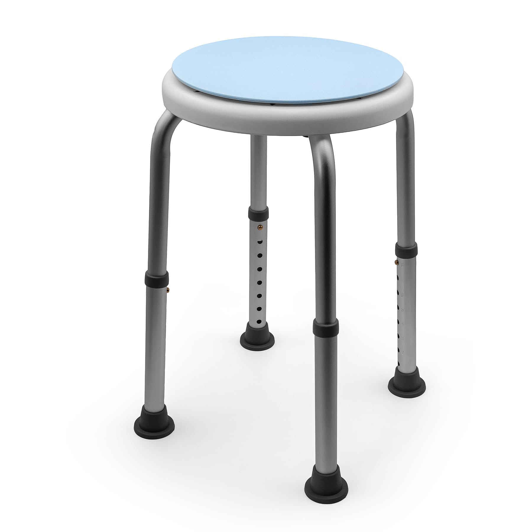 Duschhocker 360° drehbarer belastbarer Duschstuhl bis 136 kg höhenverstellbarer Duschhocker. rutschfest durch Gummifüße