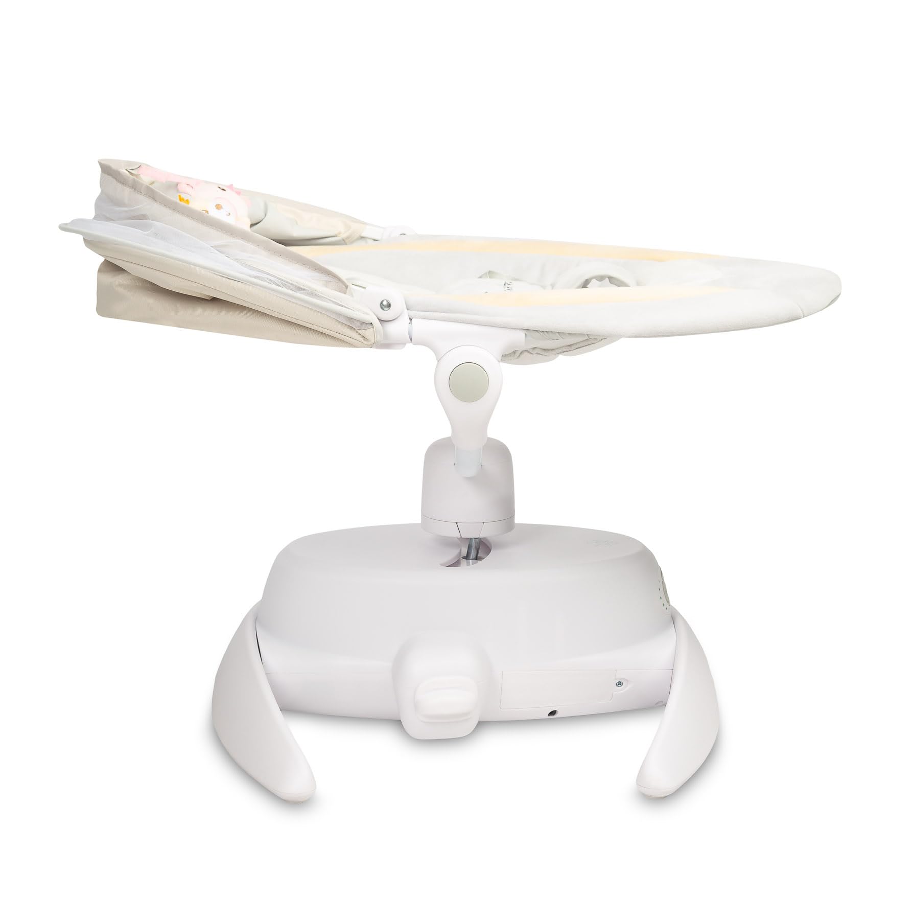 CARETERO - Babywippe Elektrisch Opti - Baby Schaukel Elektronisch mit DREI Funktionsmodi - 360 Grad - Moskitonetz - Intuitives Bedienfeld - 360 Grad Drehung - Einstellung Liegeposition - Beige
