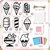 CJiangpo 24 Sets Summer Ice Cream Suncatcher Paper Craft Kits, DIY Stained Glass Effect Window Ornament Rainbow Tissue Paper Art Craft for Home Classroom Activities Supplies Summer Party Decor Favor #1