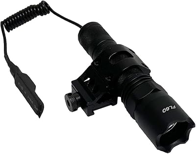 TPO FL60 Flashlight 1000 Lumen LED Light with Picatinny Rail Mount for Outdoor Hunting Shooting