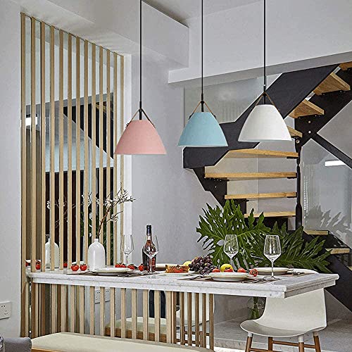 Lustre pendant en métal blanc 36cm | Plafonnier moderne en fer - 4