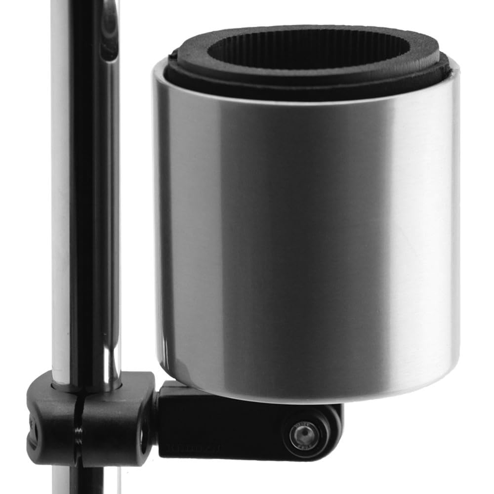 Kroozie Deluxe Bike Bottle Holder – Universal, Stainless Steel Bike Cup Holder for Handlebars – For Vertical or Angled Bars & Drinks up to 48 Oz. –