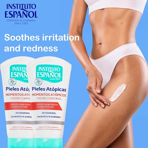 Instituto Español Eczema Cream Krema za psorijazu, Atopijska krema, Dermatitis Body Cream za iritacije uzrokovane ekcemom, Intenzivna hranjiva krema za suhu i ispucalu kožu, set 300 ml