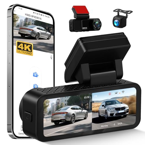 4K Dual Dash Cam with GPS Night Vision Parking Mode