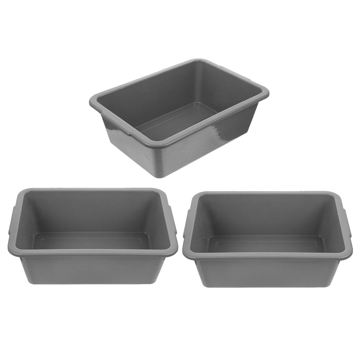 BESTYASH Kunststoff Bus Kasten 3 Stück Rechteckig 34 X 23,8 X 10,9cm für Gastronomiebetriebe Wie Schnellrestaurants und Cafeterias Geschirrspülbecken Wannen