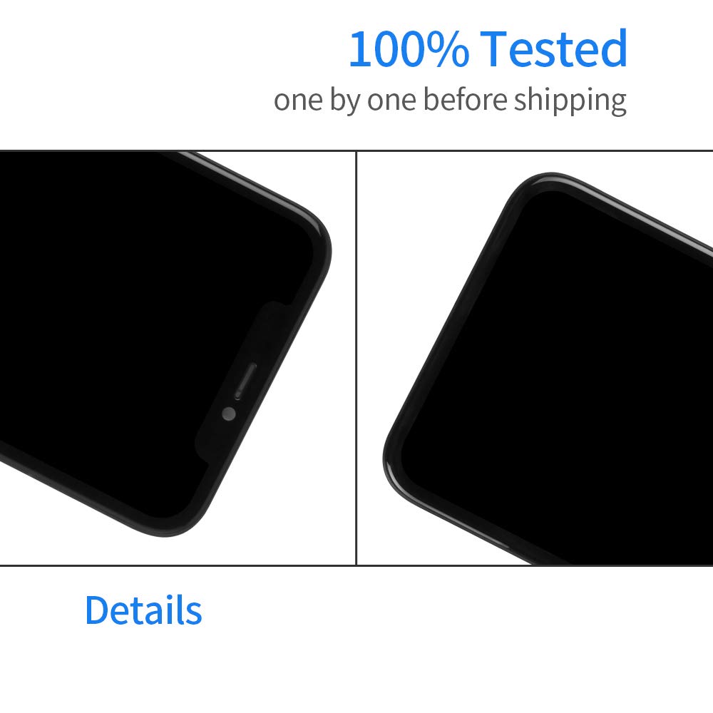 Zamiennik ekranu LCD kompatybilny z iPhone 11 6,1 cala (model A2111, A2223, A2221), wyświetlacz LCD 3D, ekran dotykowy, zestaw naprawczy z narzędziami + szkło hartowane (AMOLED czarny)