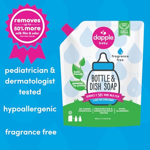 image for Dapple Baby Bottle Soap, Hypoallergenic Dish Soap for Baby Bottles, Po