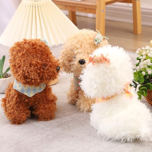 BIUBIULOVE 8inch Dog Plush Stuffed Animal, Stuffed Dog Plush Toy, Great Gift for Kids Home Recor (Brown)