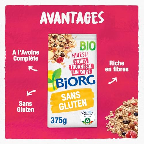 Bjorg muesli fruits tournesol lin doré sans gluten bio - vue 3