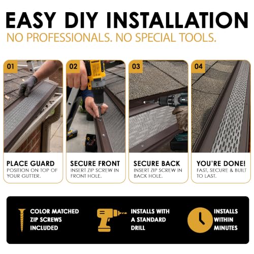 Image of Micromesh Gutter Guards, 5 Inch, 100 FT, Musket Brown