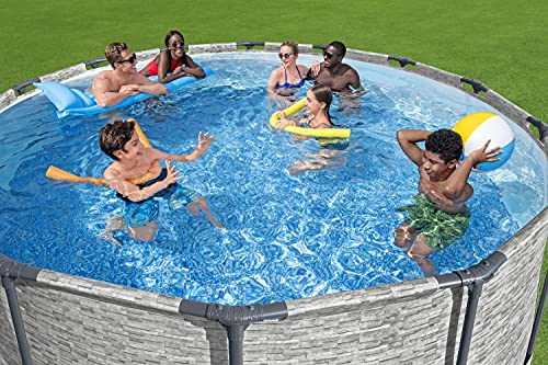 Bestway Steel Pro Max 14 Foot X 48 Inch Round Metal Frame Above Ground Outdoor Swimming Pool Set With 1,000 Filter Pump, Ladder, And Cover #TOP4