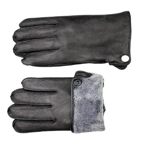 Guantes de invierno para hombre, con costuras exteriores, gruesas, cálidas, forrados de lana, resistentes al viento, guantes para exteriores, Forro polar coral, 11,5