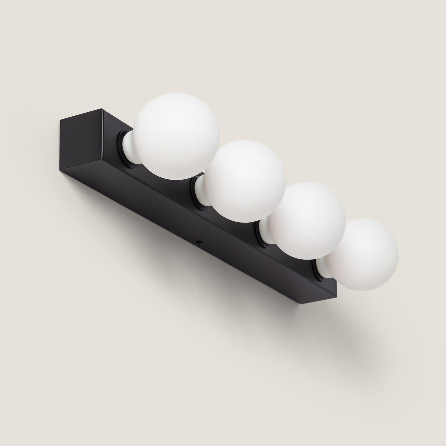 LEDKIA LIGHTING Lampe Murale Salle de Bain Métal 4 Spots Noir E27