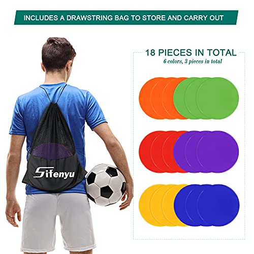 Sifenyu Spot Markers 10 Inch 18Pcs Rubber Agility Dots Flat Cones Non Slip Sports Dots Floor Spots Agility Markers For Kids Soccer Football Basketball Speed Agility Training, Classroom Activities #TOP4