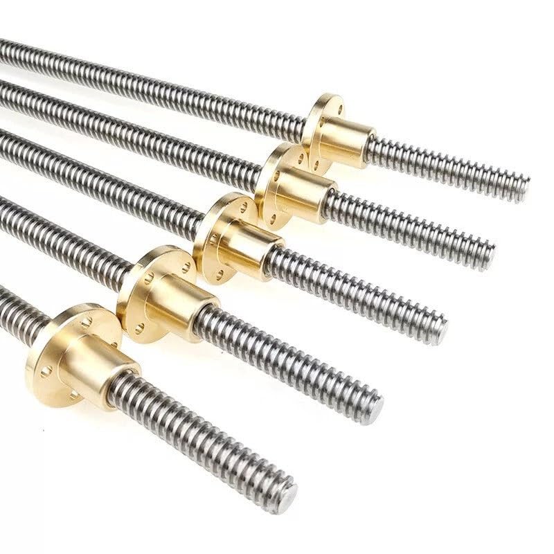 Tornillo T12 de acero inoxidable con paso de 8 mm con tuerca de latón for impresora(100mm)