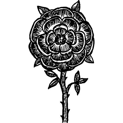 'Tudor Rose' Rubber Stamp - Unmounted Design for Crafting & Scrapbooking, A7 (RS00008722)