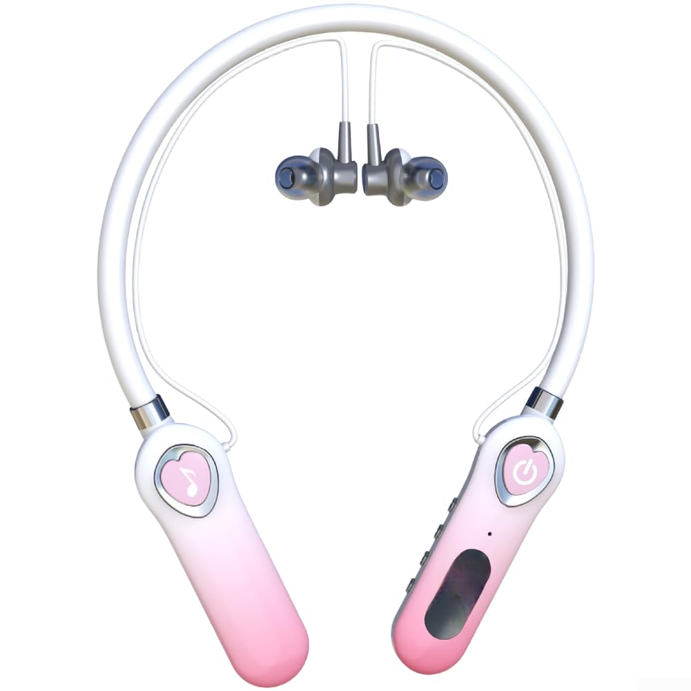 Nackenbügel Kopfhörer 5.3 50h Akkulaufzeit Magnetisch Nackenbügel(Blossom Pink)