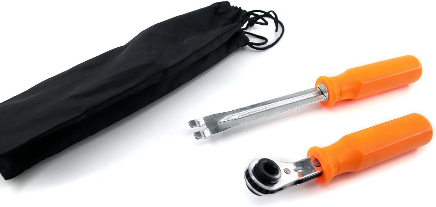 Automatic Slack Adjuster Release Tool and Wrench Fork End Release Tool and Double Square Ratcheting Wrench for Air Brake System Adjustments