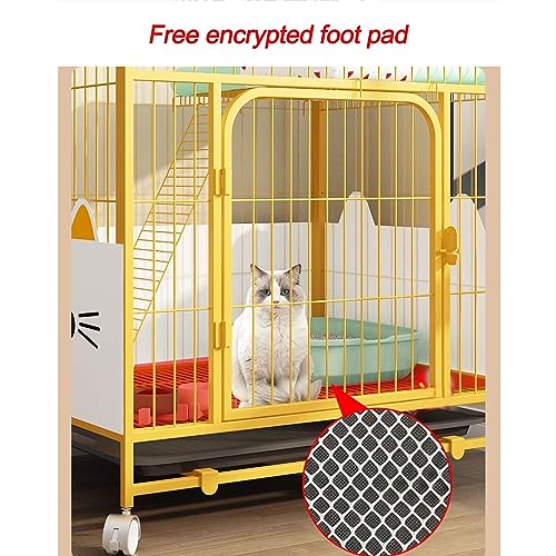 Cage à chat métallique blanche grand format pour intérieur et camping