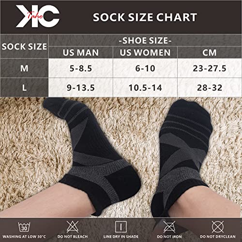 Image of Athletic Ankle Socks for Men & Women, Cushioned Compression Arch Support Socks For Running, Golf & Sports (4 Pairs)